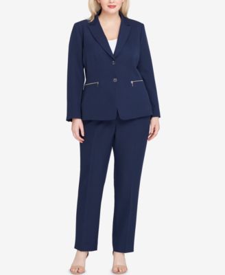 Tahari ASL - Plus Size Snap-Hardware Pantsuit