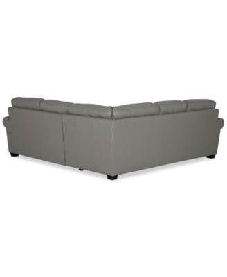 Orid 2-Pc. "L"-Shaped Leather Roll Arm Sectional , Created for Macy's