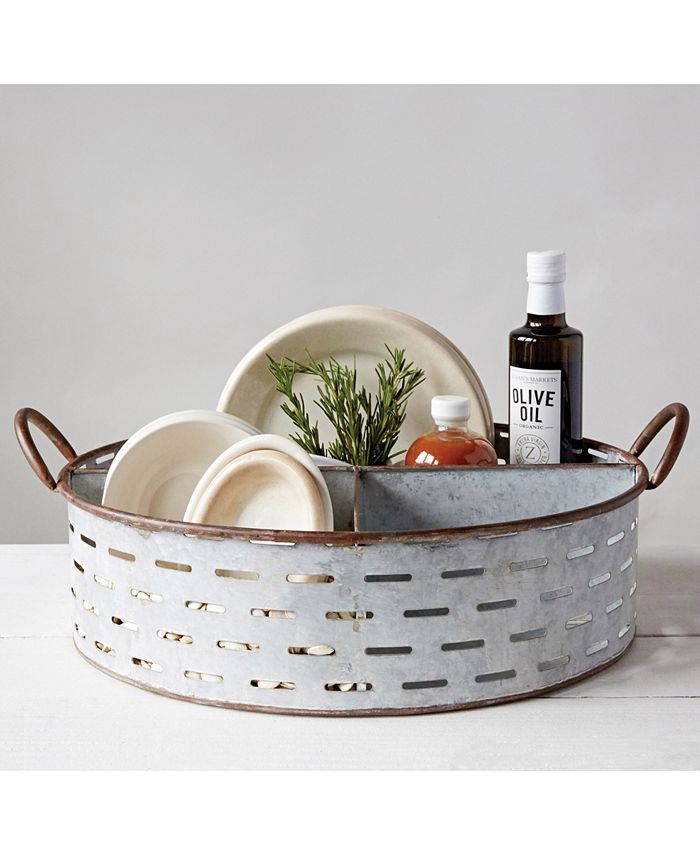 3R Studio Decorative Metal Tray with 3 Compartments & Handles Macy's