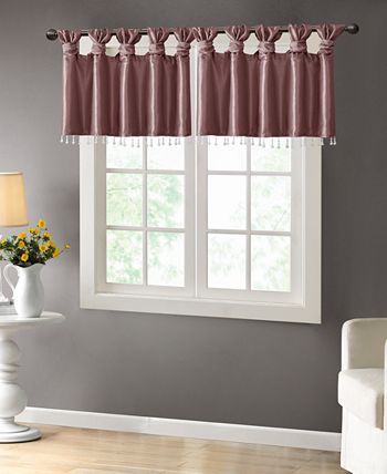Gray Emilia 84 x 50" Lined Faux-Silk Twisted Tab Top Window Curtain Panel 