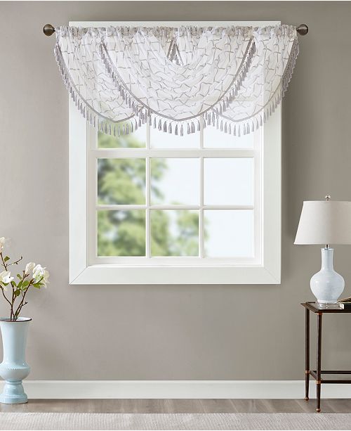 Madison Park Irina 38 X 46 Embroidered Diamond Sheer Waterfall