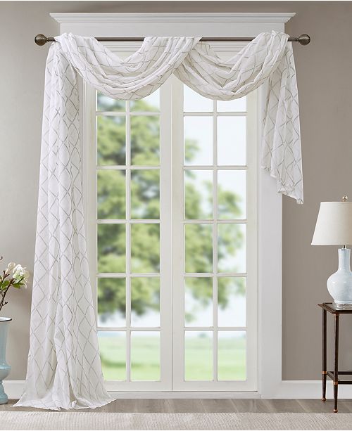 Madison Park Irina 50 X 216 Embroidered Diamond Sheer Window