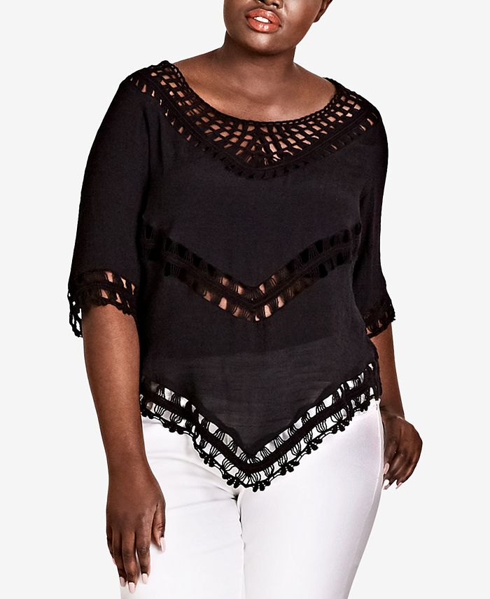 City Chic Trendy Plus Size Crochet Top Macy's
