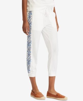 Lauren Ralph Lauren - Embroidered Cotton Jogger Pants