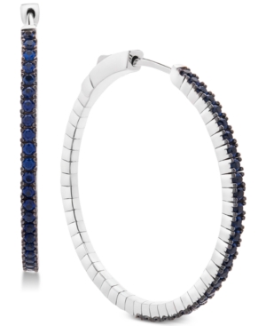 image of Sapphire Hoop Earrings (1-1/3 ct. t.w.) in 14K White Gold