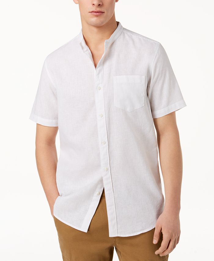 American Rag Men's Banded Collar Shirt, Created for Macy's - Macy's