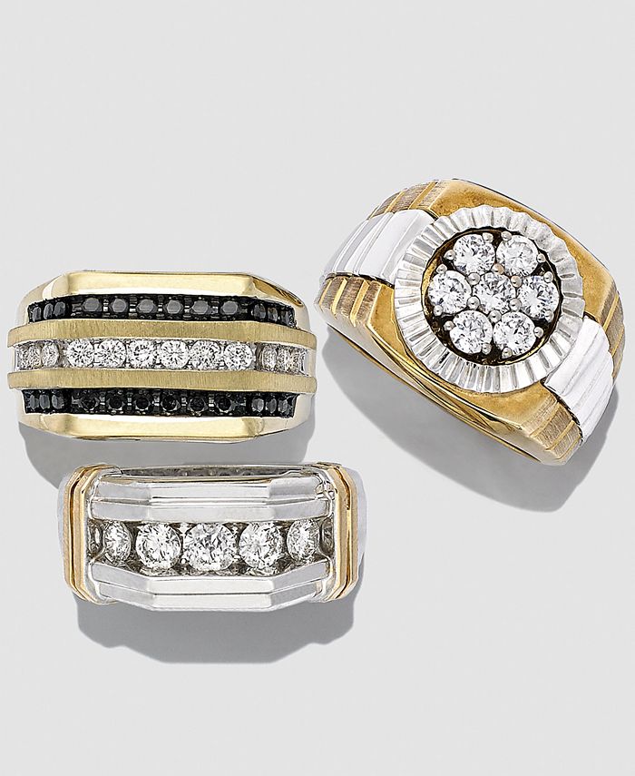 Macy's - Men's White and Black Diamond (1 ct. t.w.) Ring