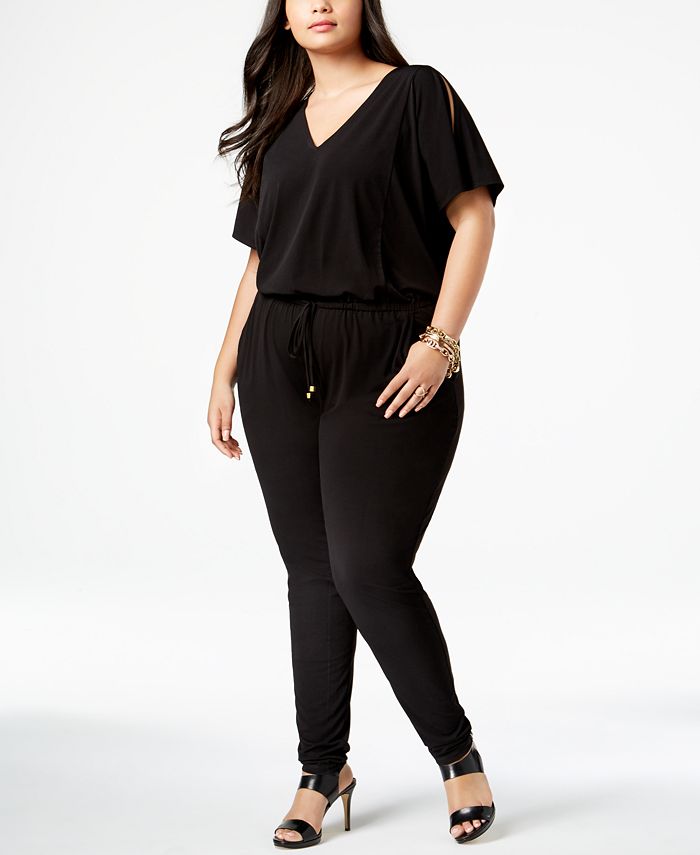 Michael Kors Plus Size Flutter Sleeve Jumpsuit Macy s