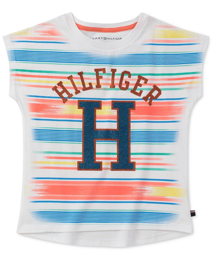 Tommy Hilfiger Striped Logo Cotton T-Shirt, Big Girls & Reviews ...