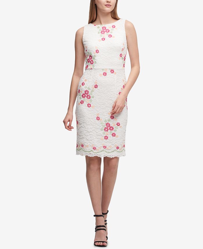 DKNY Embroidered Floral Lace Sheath Dress, Created for Macy's - Macy's