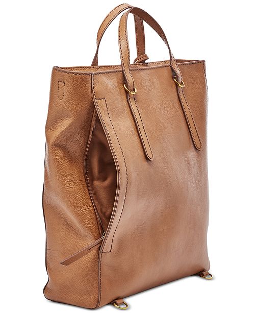 fossil camilla convertible large leather backpack