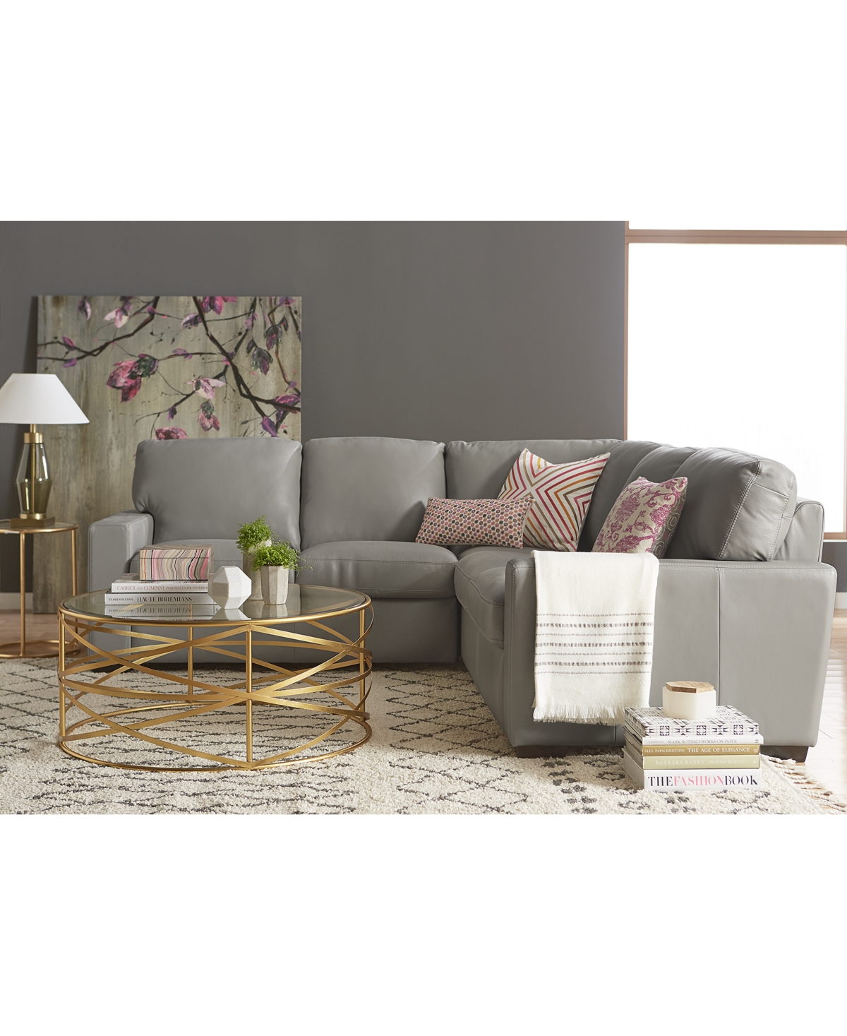 Ennia 2-Pc. Leather Sectional Sofa, Created for Macy's