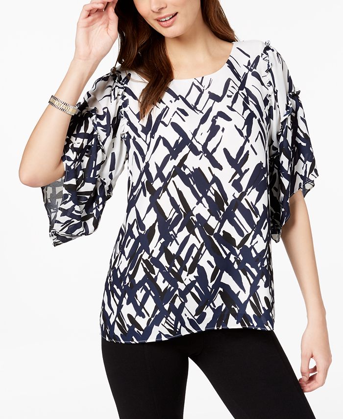 Alfani Printed ElbowSleeve Top, Created for Macy's Macy's