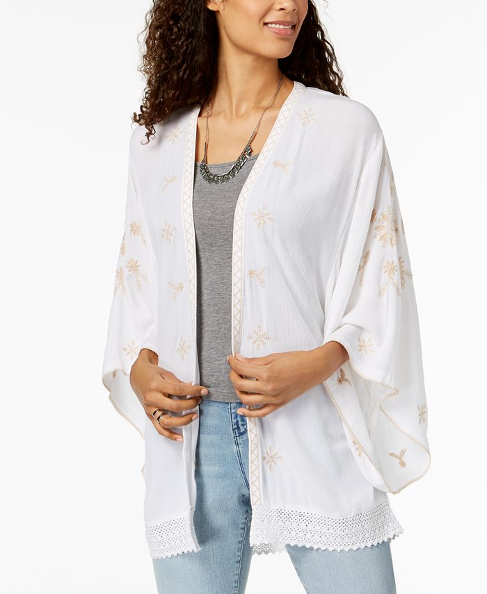 Style & Co Embroidered Kimono, Created for Macy's Macy's
