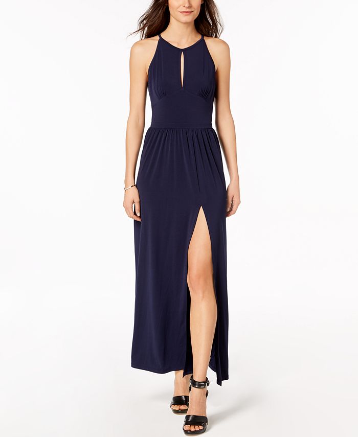 Michael Kors Petite Keyhole Slit Hem Maxi Dress Macy s