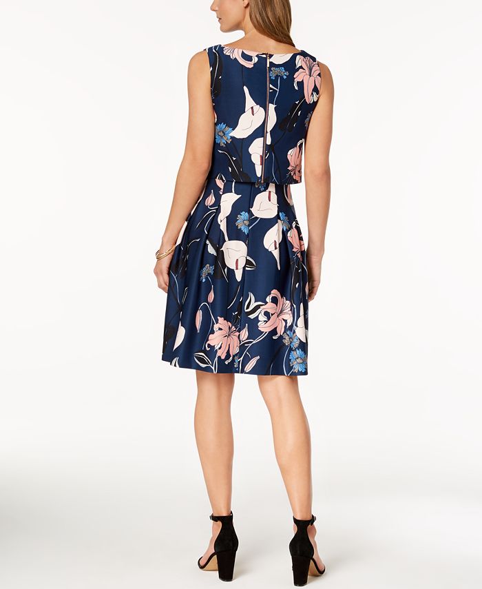 Ivanka Trump Floral-Print Popover Dress - Macy's