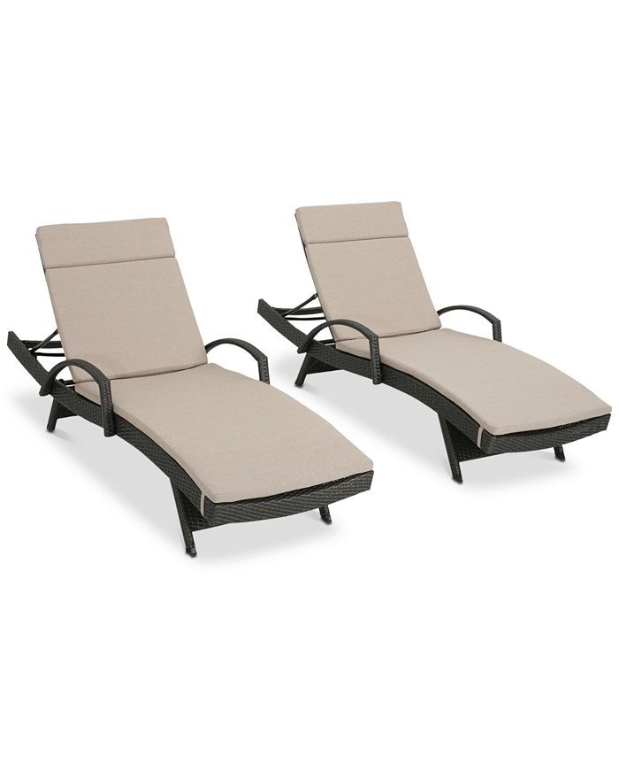 Noble House Tatum Outdoor Chaise Lounge (Set of 2) Macy's
