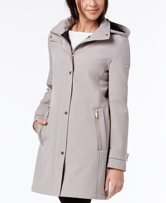 Calvin Klein Hooded Softshell Raincoat, Created for Macy's & Reviews - Coats  & Jackets - Women - Macy's