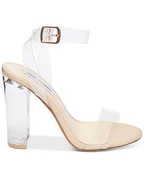 macys steve madden clear heels