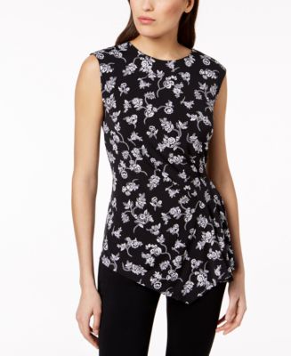 Vince Camuto Pleated Asymmetrical Top - Macy's