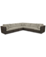 Closeout! Viewport Outdoor 7-Pc. Modular Seating Set (3 Corner Units and 4 Armless Units), with Sunbrella Cushions, Created for
