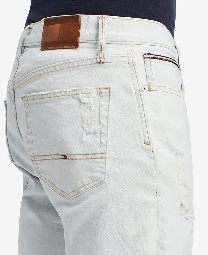 Tommy Hilfiger Men's SlimFit Stretch Bleached Indigo Jeans, Created