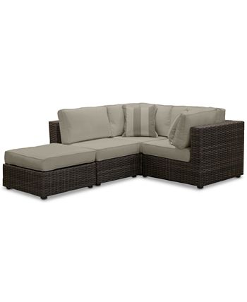 Furniture - Viewport Outdoor 4-Pc. Modular Seating Set (2 Corner Units, 1 Armless Unit and 1 Ottoman)