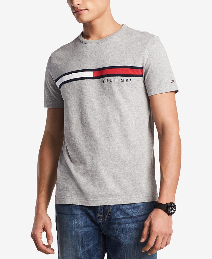 Tommy Hilfiger Men's Big & Tall Embroidered Logo T-Shirt, Created for ...