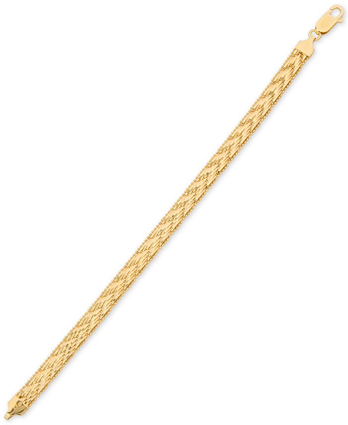Giani Bernini Riccio Chevron Link Bracelet in 18k Gold-Plated Sterling ...