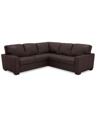 Furniture - Ennia 2-Pc. Leather "L"-Shaped Sectional Sofa
