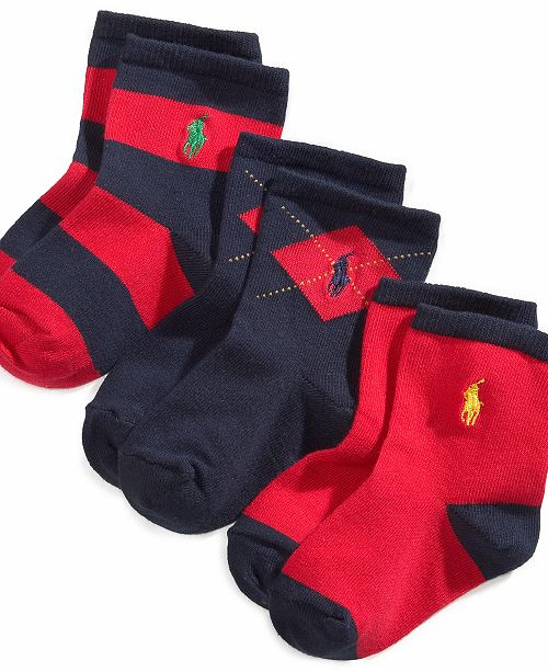 Polo Ralph Lauren Ralph Lauren Baby Boys Argyle Crew Socks 3Pack