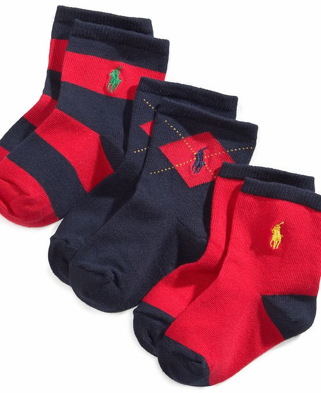 Polo Ralph Lauren Ralph Lauren Baby Boys Argyle Crew Socks 3Pack