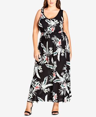 City Chic Trendy Plus Size Floral-Print Maxi Dress - Macy's