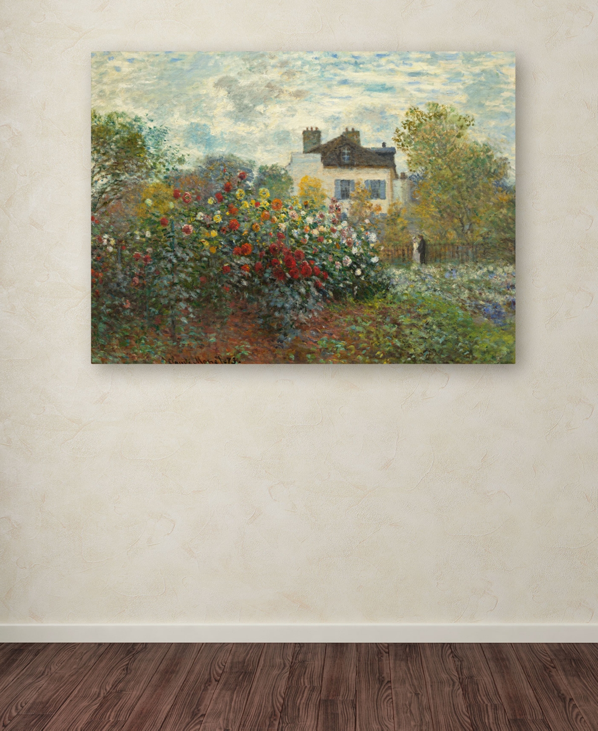 Claude Monet 'The Artist's Garden In Argenteuil' Large Canvas Wall Art, 35