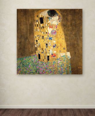 Gustav Klimt 'The Kiss 1907-8' Canvas Art - 35" x 35"