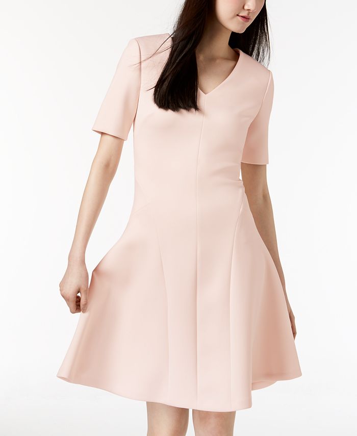 Calvin klein scuba new arrivals fit and flare dress