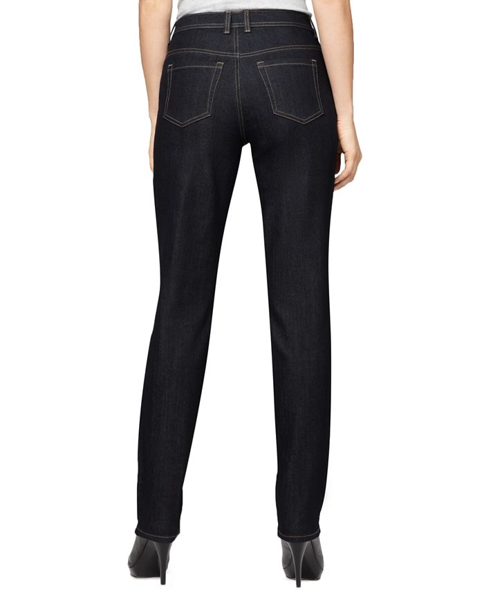 INC International Concepts Women's Tummy Control Straight Leg Jeans Blue Size 0 Petite
