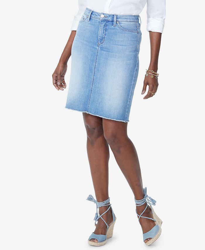 NYDJ Frayed Hem Denim Skirt Macy s