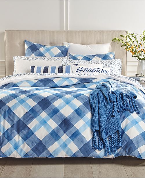 Charter Club Closeout Painted Plaid Bedding Collection Created