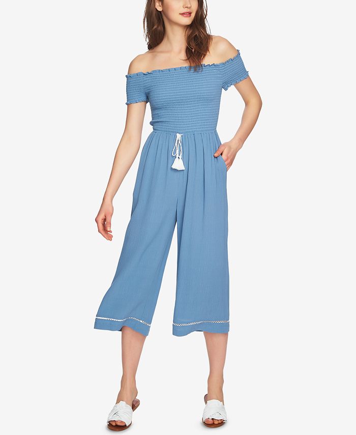Macy's off the shoulder clearance jumpsuit