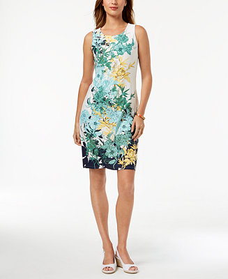 Charter Club Petite Floral-Print Sheath Dress, Created for Macy's - Macy's