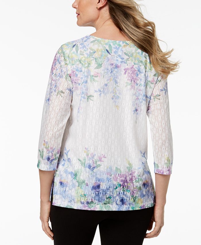 Alfred Dunner Daydreamer Lace Top - Macy's