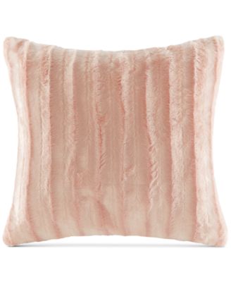 Duke Ribbed Faux-Fur Decorative Pillow, 20" x 20"
