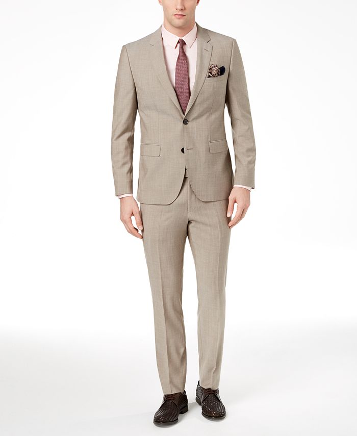 Hugo Boss HUGO Men's Modern-Fit Tan Solid Textured Suit & Reviews - Suits & Tuxedos - Men - Macy's