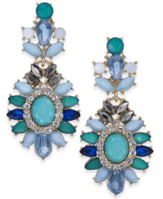 INC International Concepts - Gold-Tone Stone & Bead Drop Earrings