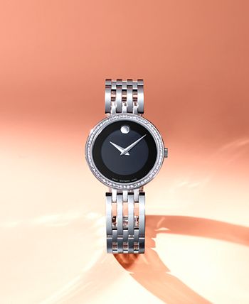 Movado - Women's Swiss Esperanza Diamond (1/4 ct. t.w.) Stainless Steel Bracelet Watch 28mm 0607052