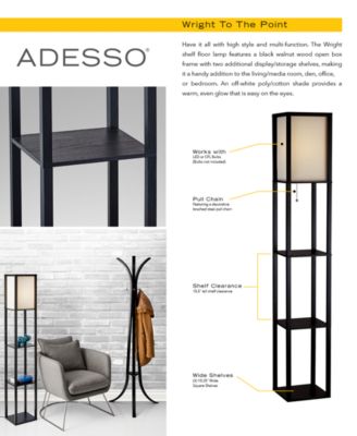 adesso wright tall floor lamp in black