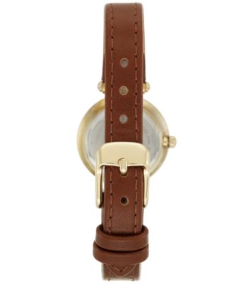 Women's Brown Leather Strap Watch 10-9442CHHY