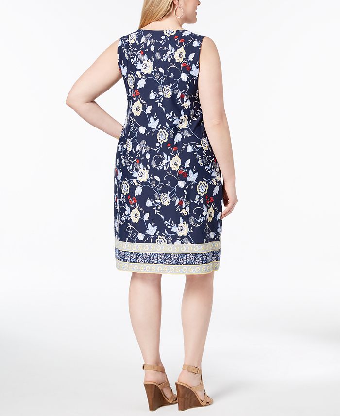 Charter Club Plus Size Floral-Print Sheath Dress, Created for Macy's ...
