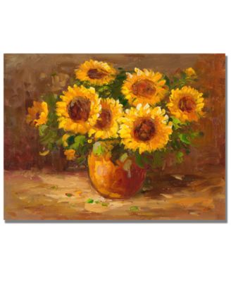 Trademark Global - Masters Fine Art Sunflowers Still Life 24" x 32" Canvas Art Print